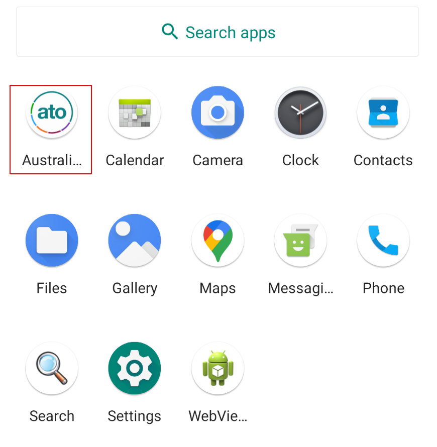 Screenshot of ATO application icon