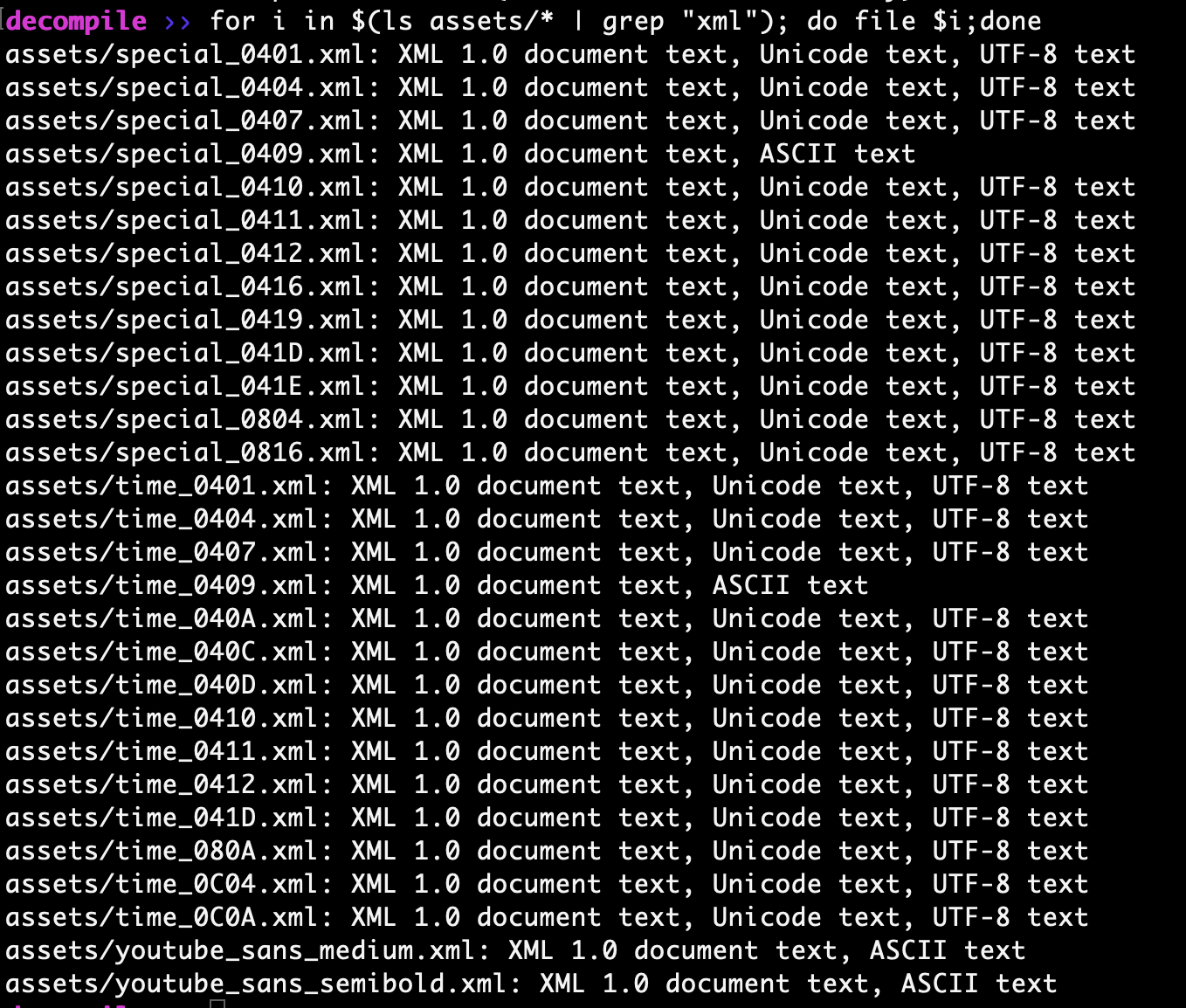 Checking XML file integrity under assets directory